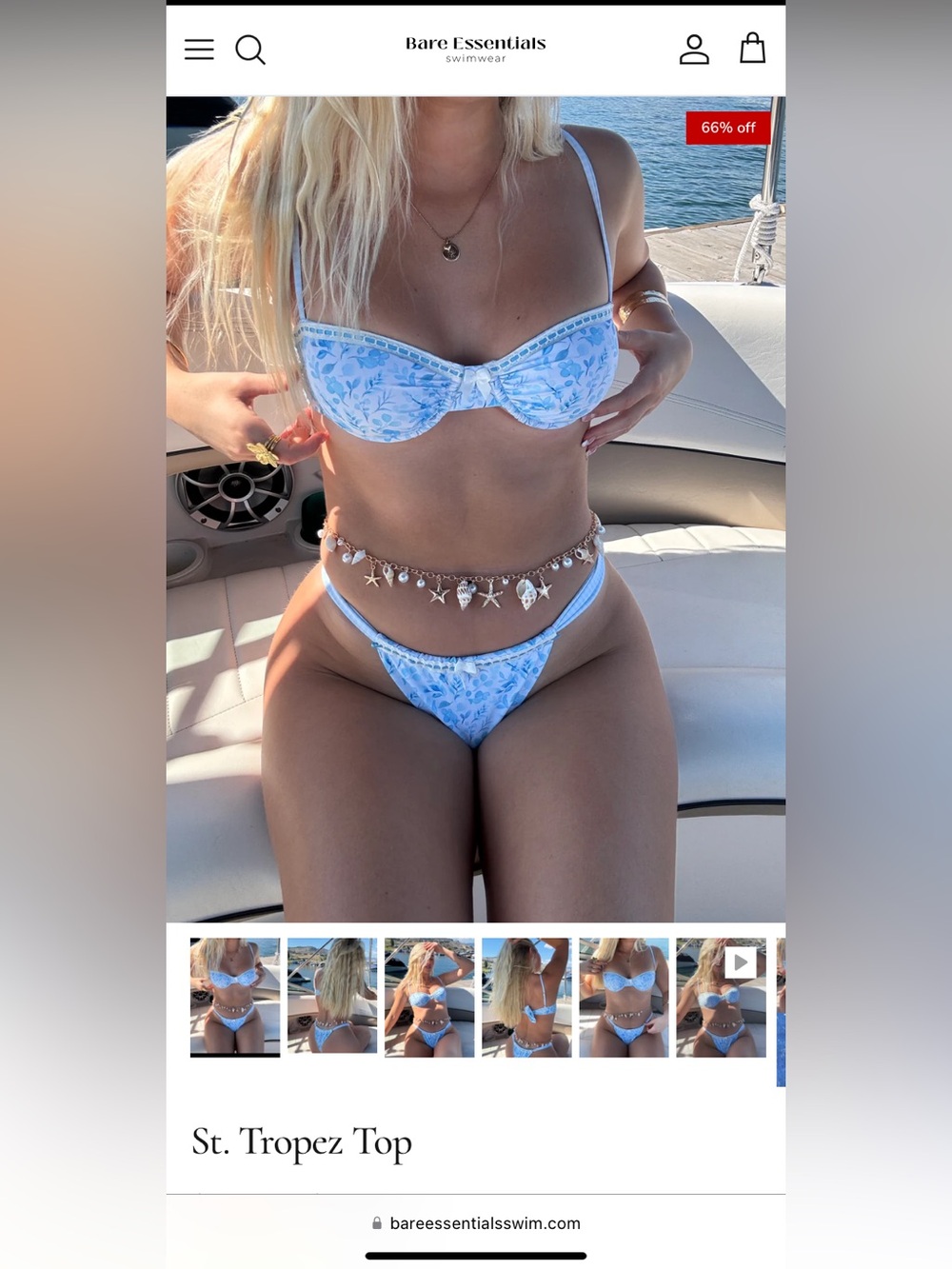 St. Tropez Top - Light Blue Floral